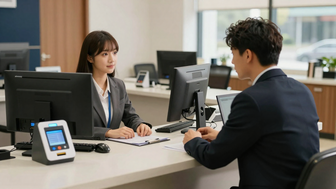 은행 창구 상담 이미지