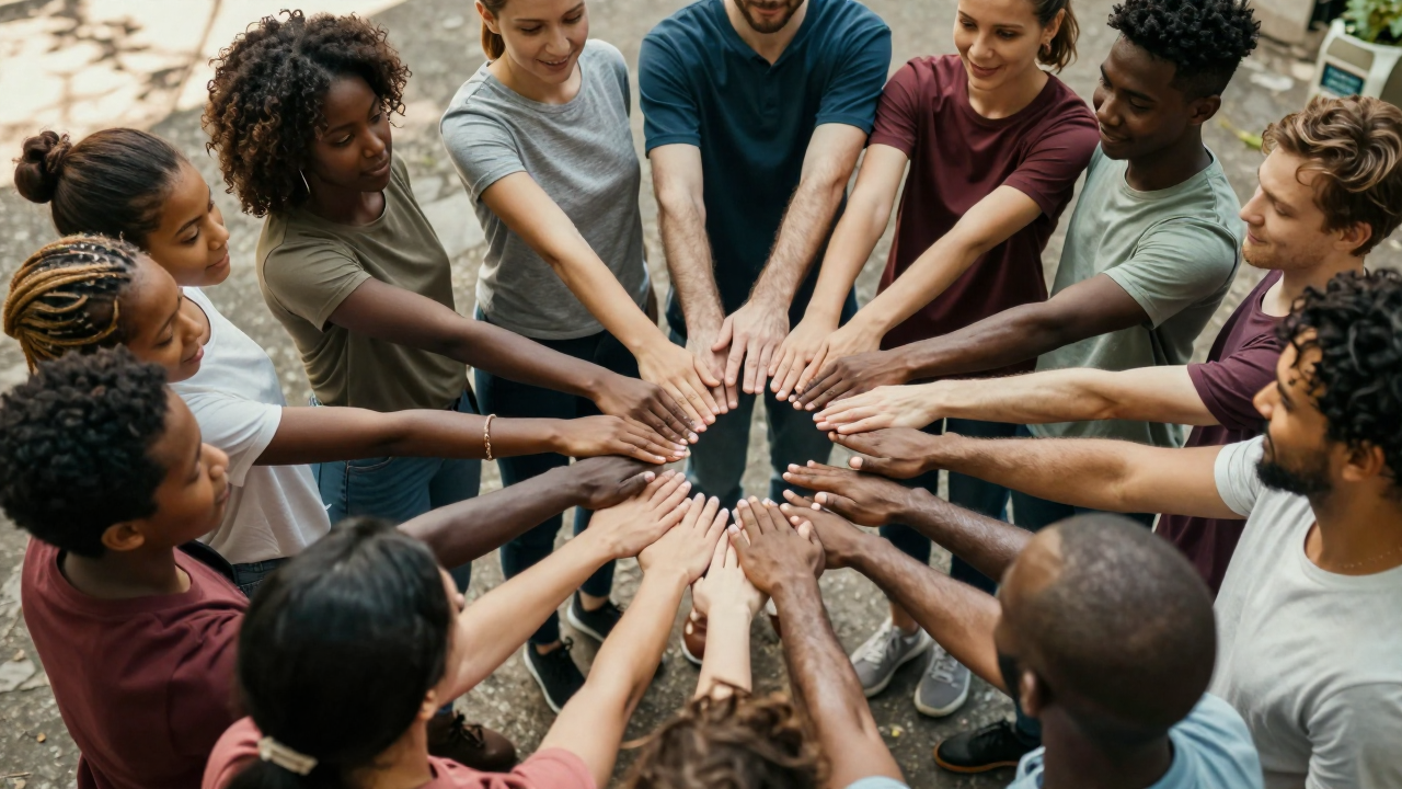 함께 손을 잡은 사람들