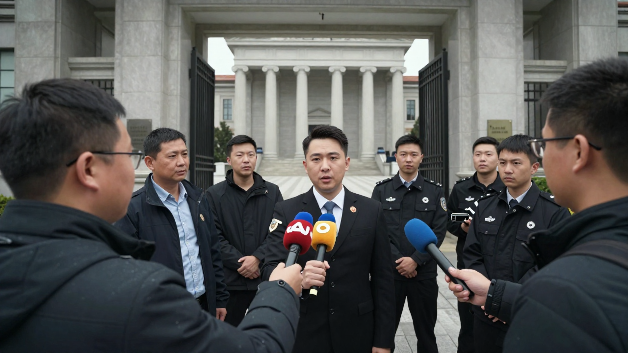 법원 앞 취재진