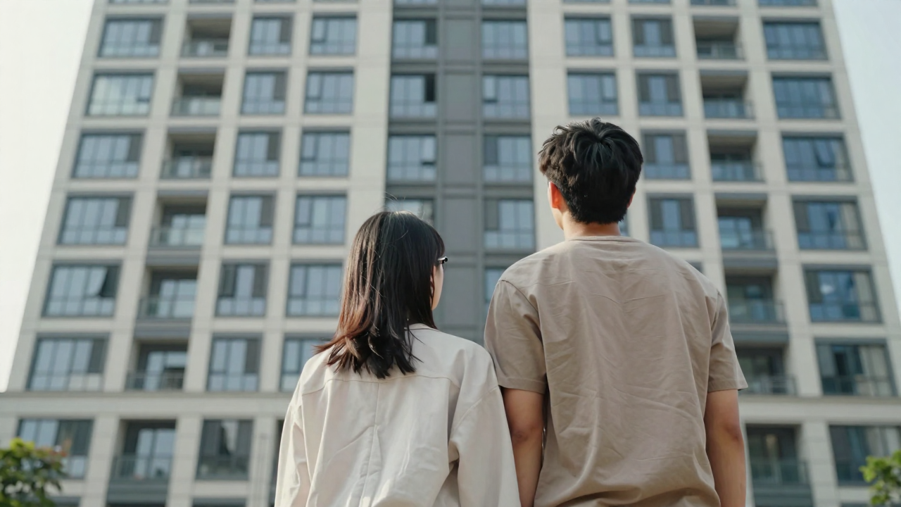 혼인신고하면 호구? '결혼 페널티' 22개, 이번엔 진짜 없어질까 아파트를 올려다보는 젊은 부부