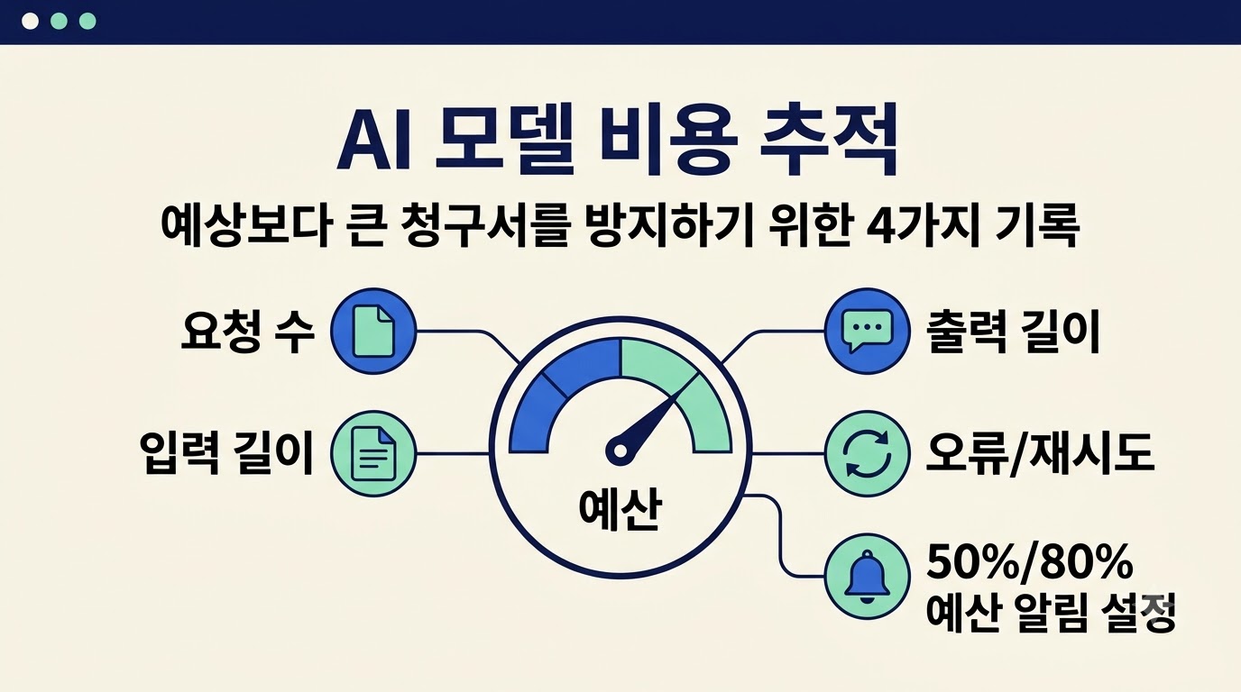 AI 모델 비용 추적 항목을 정리한 인포그래픽